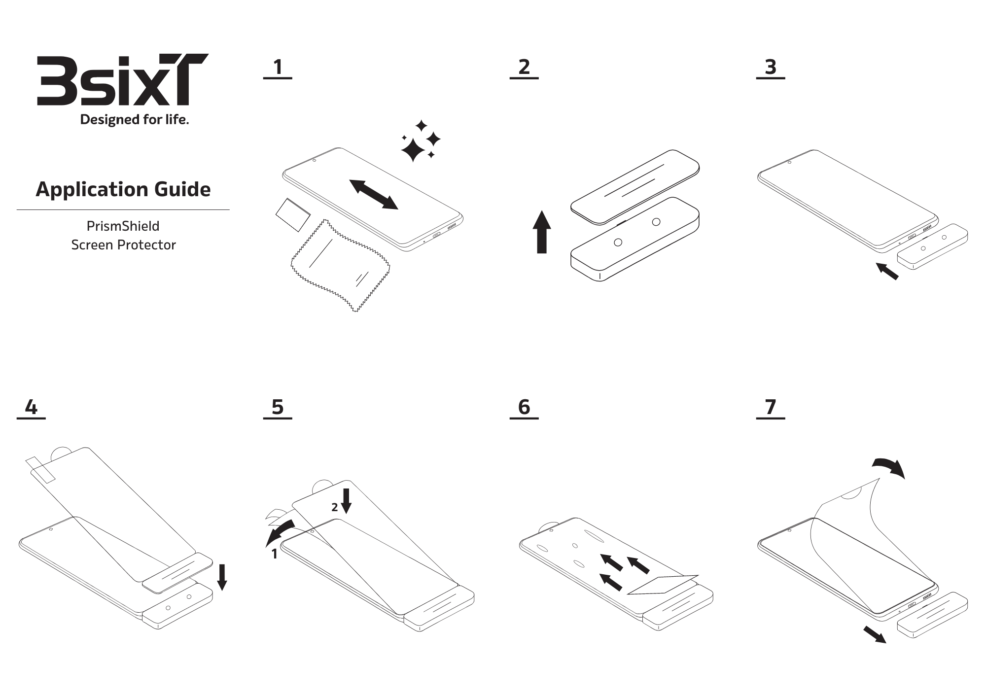 3SIXT PrismShield Screen Protector - Application Guide.png